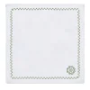 Set of 2 Mediterranean White & Green Linen Napkins