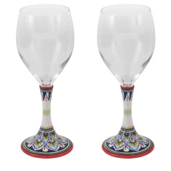 Set of 2 Medium Floral Wine Glasses #1