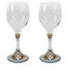 Set of 2 Medium Raffaellesco Floral Wine Glasses