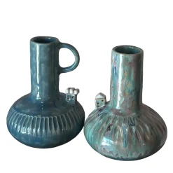 Set of 2 Micromondo Collection Eco Abitato Light Blue Ceramic Amphoras