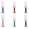 Set of 6 Milano Crystal Champagne Flutes
