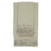 Set of 2 Mint Linen Towels with Long Fringes