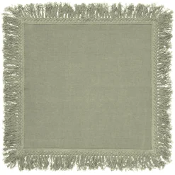 Set of 4 Mint Napkins with Long Fringes