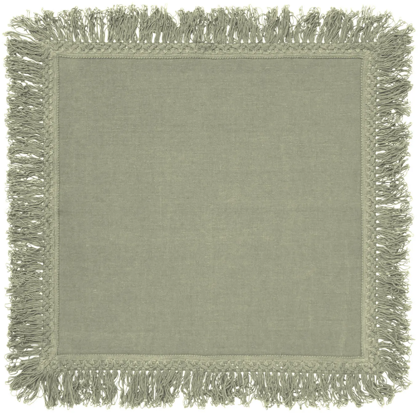 Set of 4 Mint Napkins with Long Fringes