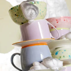 Set of 4 Murrine Gray Chubby Mugs