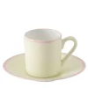 Set of 4 Murrine Green Straight Coffee Cups And saucers