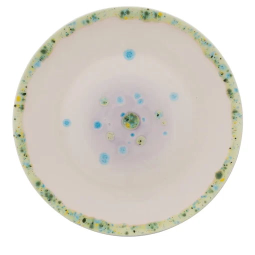Set Of 2 Murrine Lilac Coupe Dinner Plates
