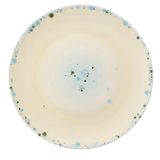 Set Of 2 Murrine Yellow Coupe Dinner Plates