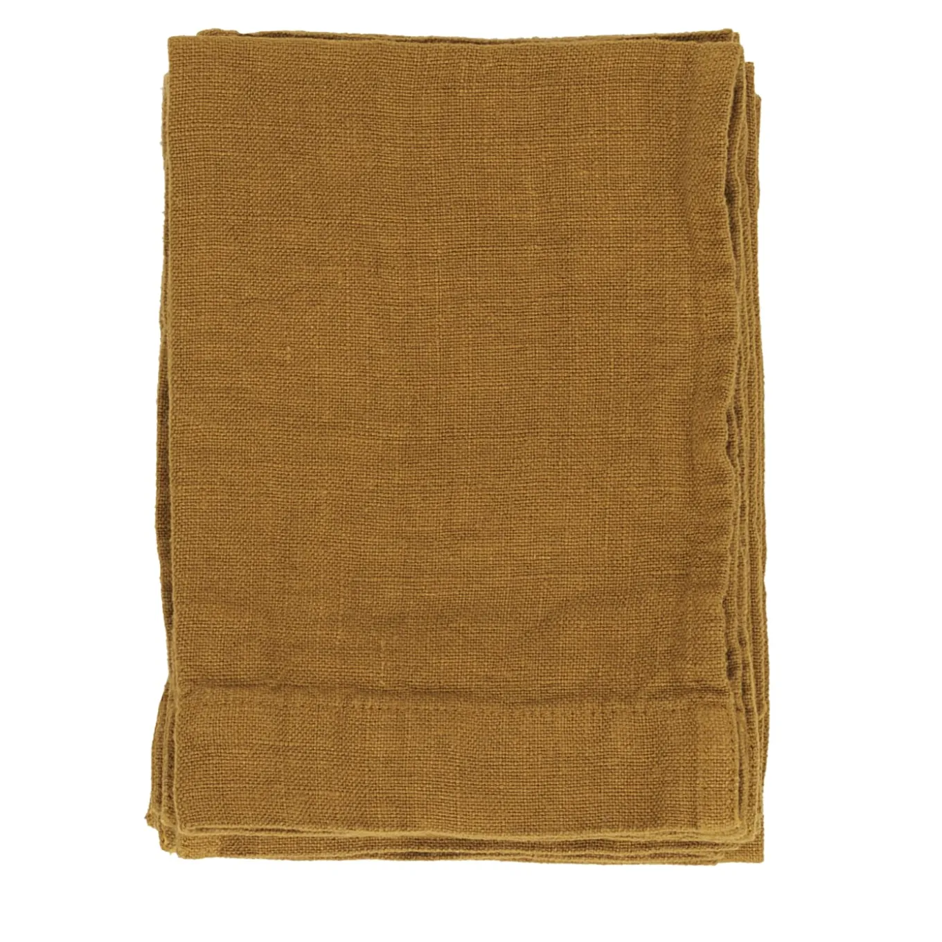 Set of 4 Mustard Linen Hand Towels