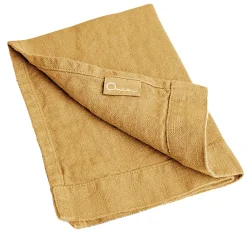 Set of 4 Mustard Linen Hand Towels