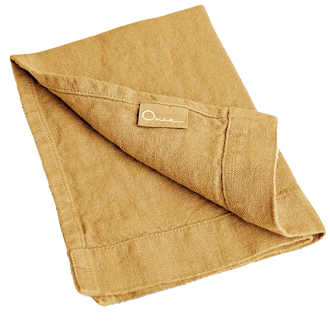 Set of 4 Mustard Linen Hand Towels