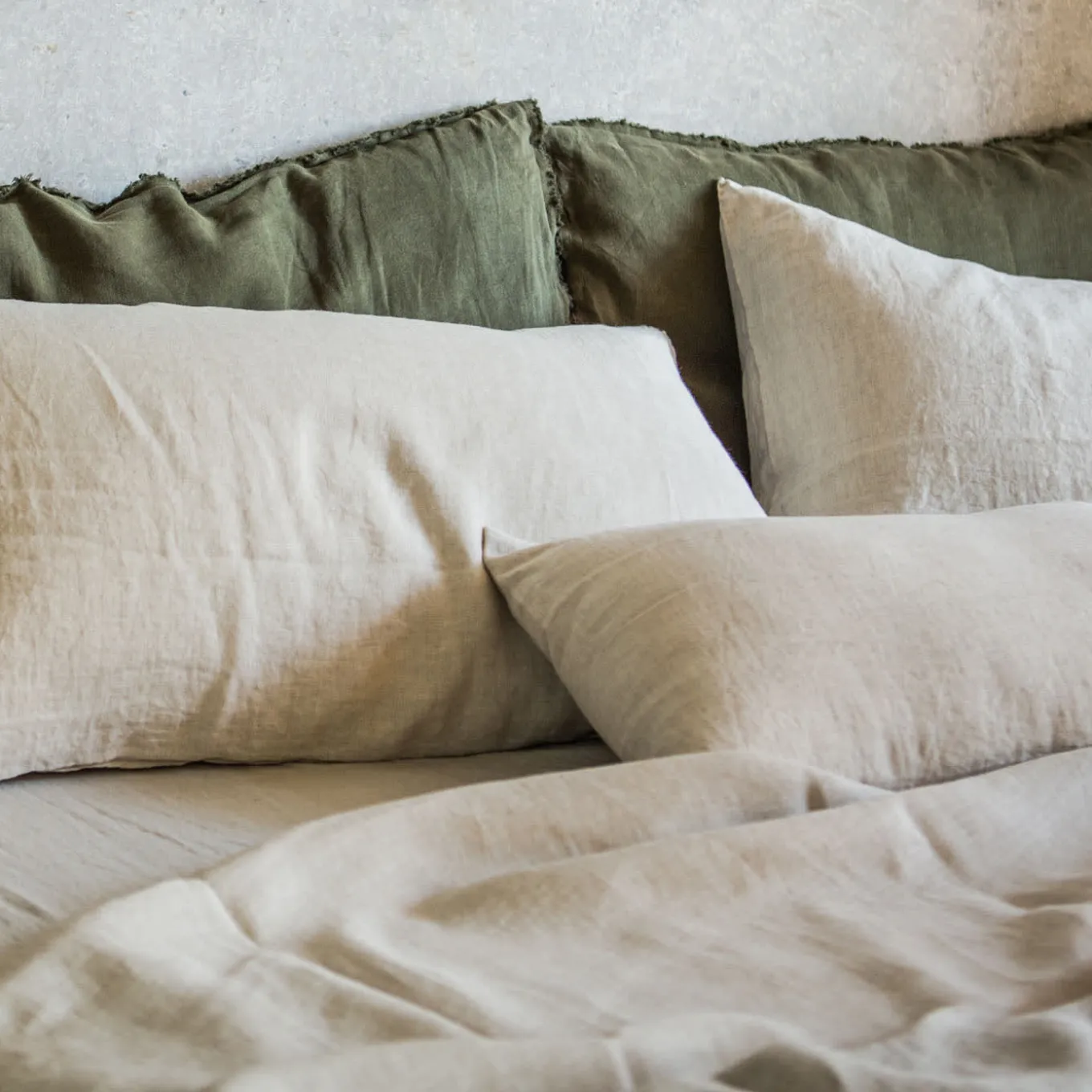 Set of 2 Natural Linen Pillowcases