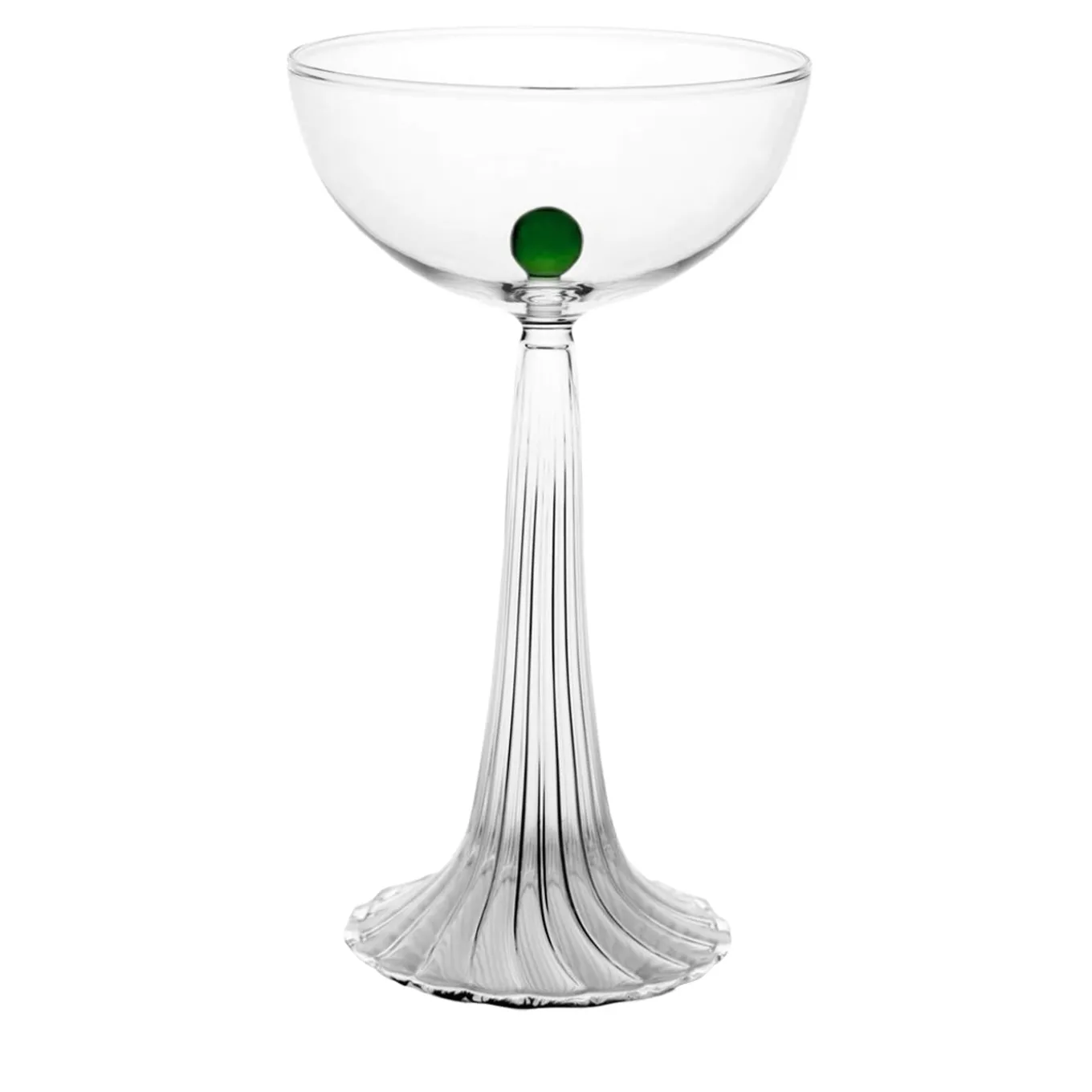 Set of 2 Nereida Green Coupe Glasses