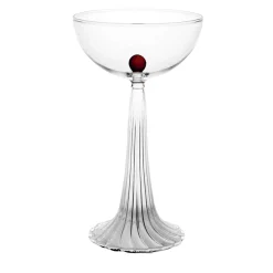 Set of 2 Nereida Red Amber Coupe Glasses