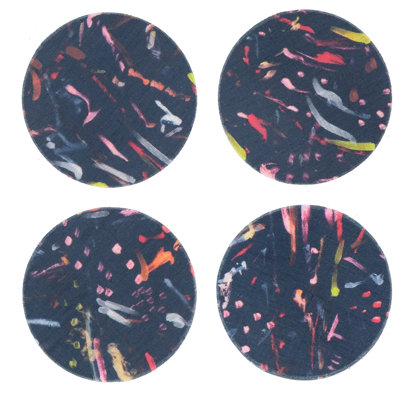 Set of 8 Night Light Coated Coasters