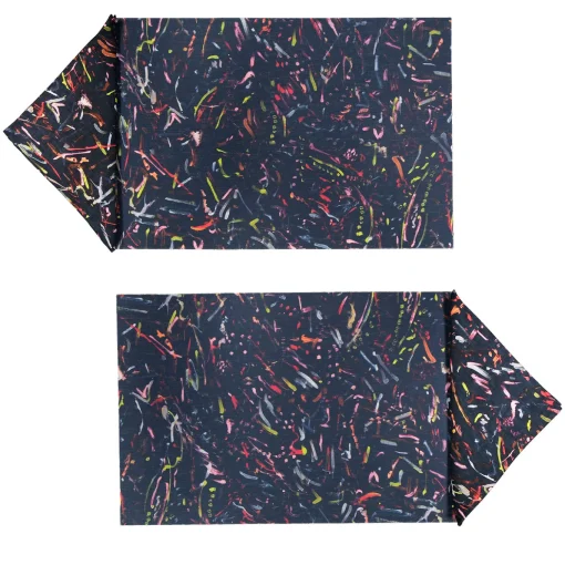 Set of 2 Night Lights Coated Rectangular Placemats and napkins