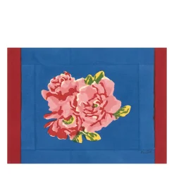 Set Of 4 Nina Rose Blue Placemats