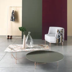 Set Of 2 Norvegia Marble And Green Fenix Lovers Nesting Tables