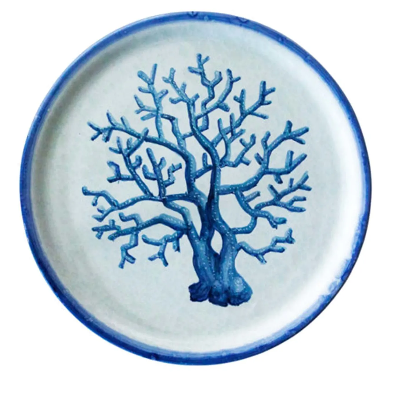 Set of 6 Osteria Round Coral Platters 35cm