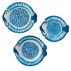 Set Of 3 Pampelonne Maculato Ceramic Plates
