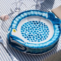 Set Of 2 Pampelonne Macultato Ceramic Soup Plates