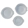 Set Of 3 Pampelonne White Ceramic Plates