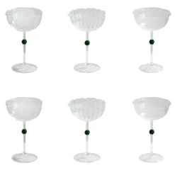 Set of 6 Pearl Green Cups