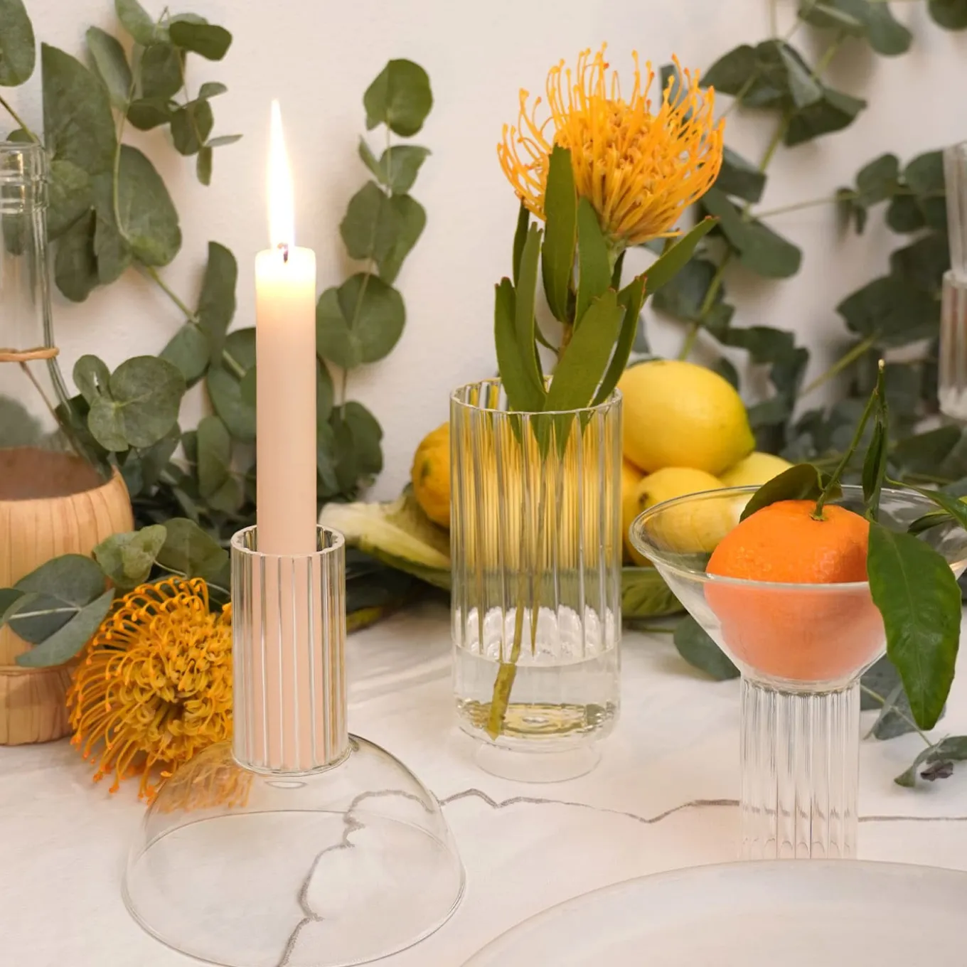 Set of 2 Pillar Highball Glasses