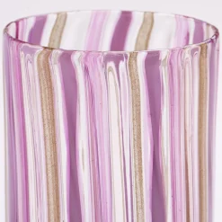 Set of 6 Pink & Gold Murano Glasses