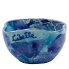 Set of 4 Pinzimonio Blue Marble Motif Ceramic Bowls
