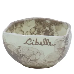 Set of 4 Pinzimonio Ivory Marble Motif Ceramic Bowls