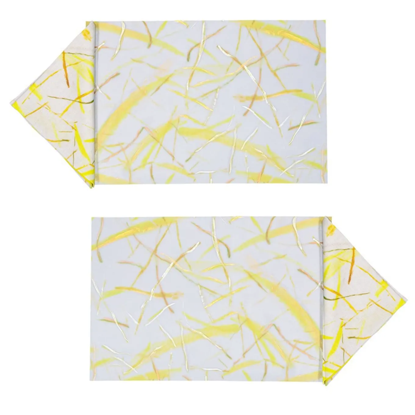 Set of 2 placemats and 2 yellow Roman breeze napkins