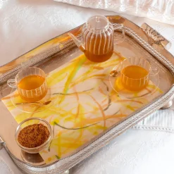 Set of 2 placemats and 2 yellow Roman breeze napkins