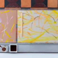 Set of 2 placemats and 2 yellow Roman breeze napkins