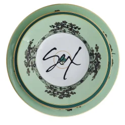 Set of 3 Plates The Road to Heaven Is Paved with Excess in Green