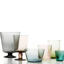 Set of 6 Plissè Cameo Stem Glasses