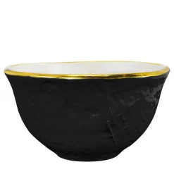 Set of 6 Preta Oro Black and Gold Bowls 14cm