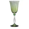 Set of 6 Primula Green Blown Glass Wine Glasses