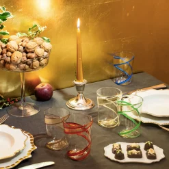 Set of 2 Pure Gold and Green Vortex Glasses