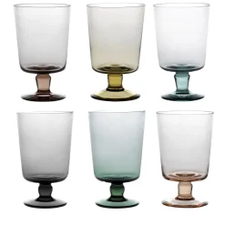 Set of 6 Puro Multicolor Stem Glasses