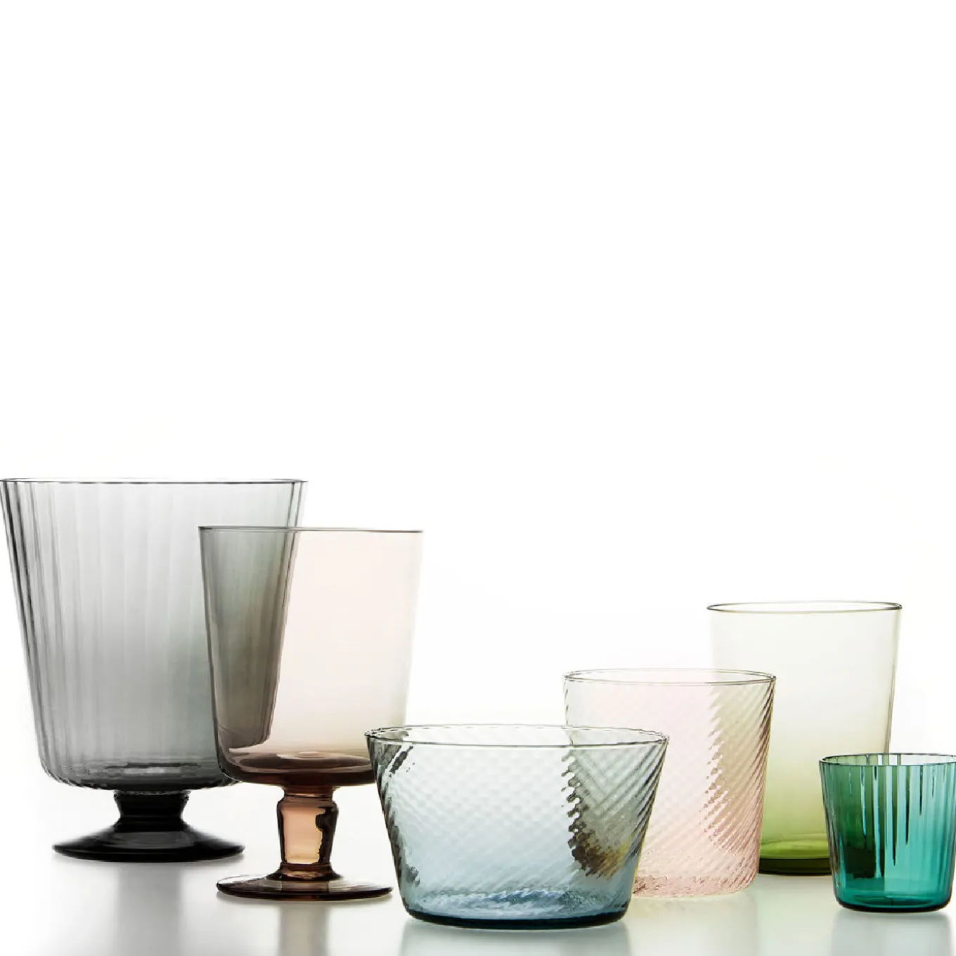 Set of 6 Puro Multicolor Stem Glasses