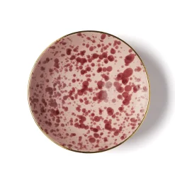 Set of 2 Red Pois Ceramic Bowls