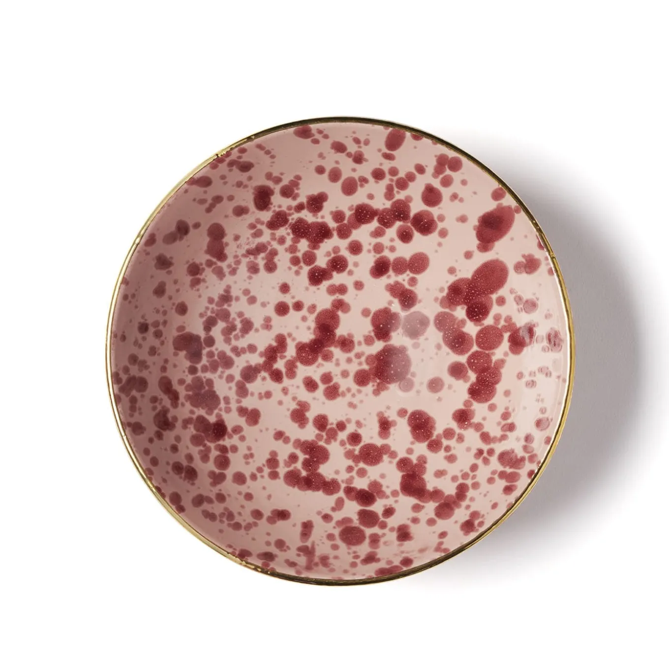 Set of 2 Red Pois Ceramic Bowls