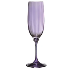 Set of 6 Riflesso Purple Glass Flutes