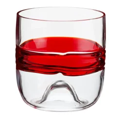 Set of 6 Rings Glass Red