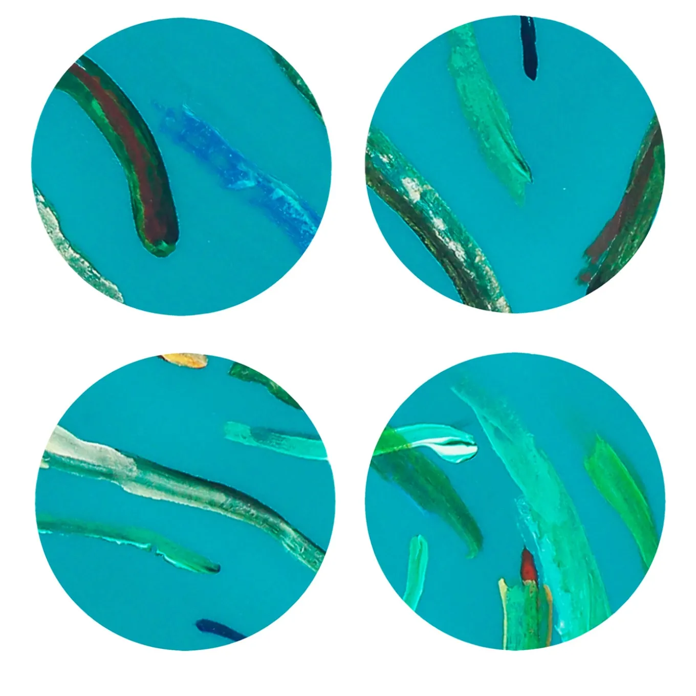 Set of 8 Roman Stroll Coasters in Light Blue