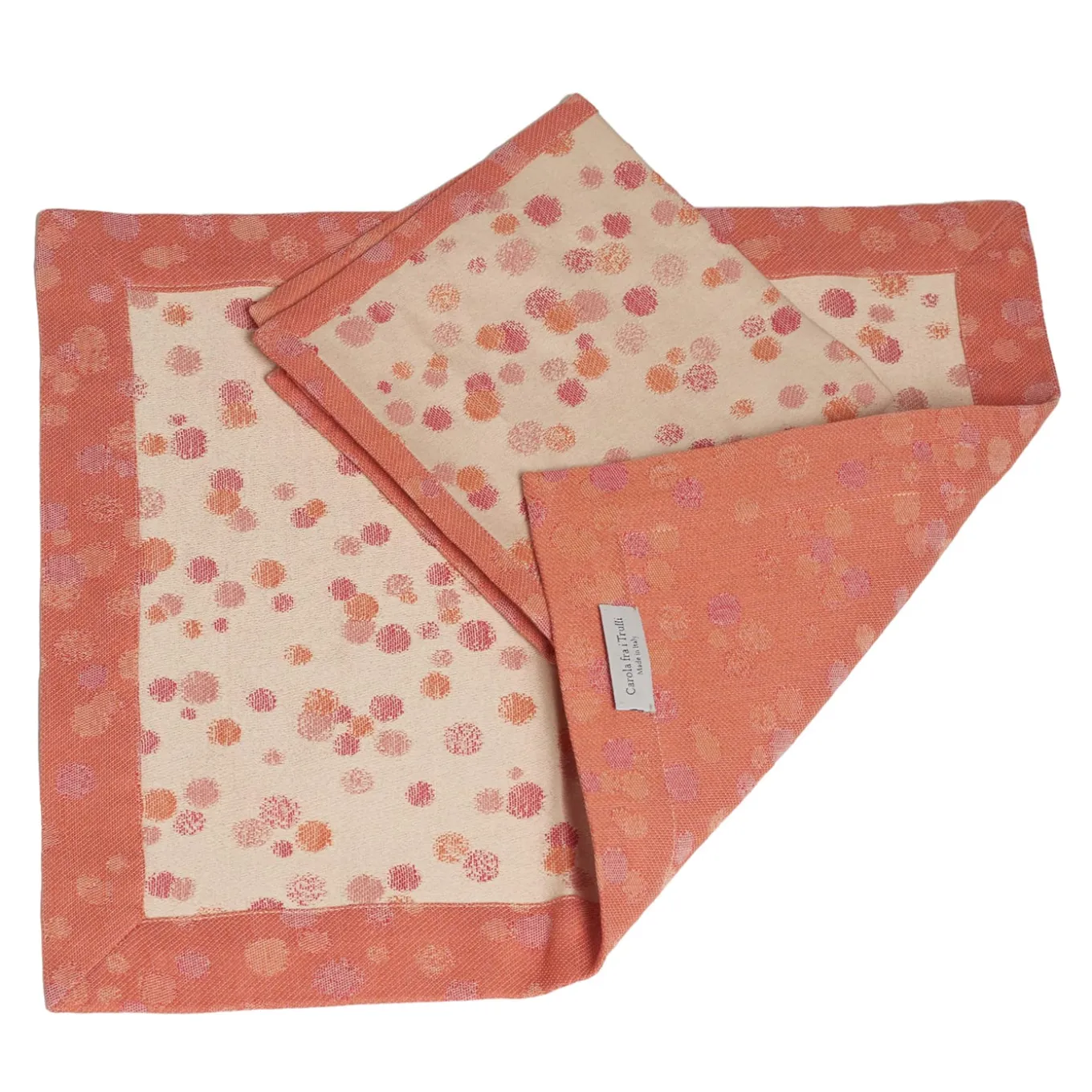 Set of 2 Rose and Coral Placemats With Napkins