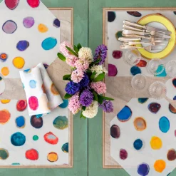 Set of 2 Satellites Octagonal Placemats and napkins