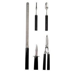 Set of 5 Seafood Flatware with Horn Handles