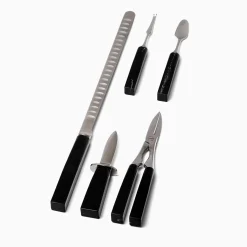 Set of 5 Seafood Flatware with Horn Handles